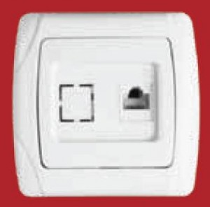 Мадрид Розетка 1местная СП RJ45 1А белая IP20 EKF