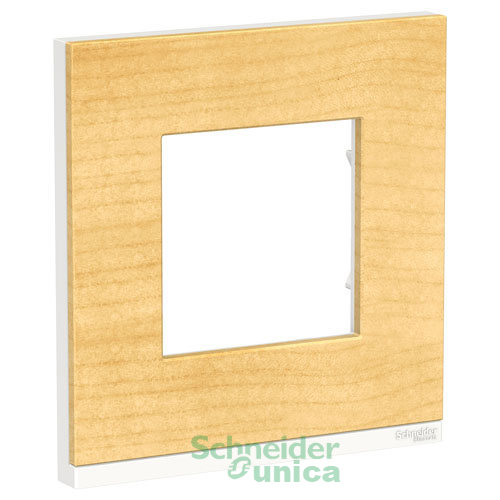 Unica Pure Рамка горизонтальная 1 пост . клен/белый IP21 Schneider Electric