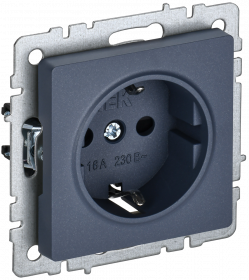 BRITE Розетка 1-местная с з/з без защитных шторок 16А РС11-1-0-БрМ маренго IEK