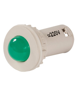 Светодиодная коммутаторная лампа СКЛ-11-Л-2-220, зелёная, 220В AC/DC, d=27, сила света 20 мКд Электротехник