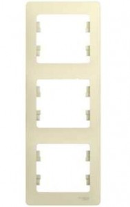 GLOSSA  Рамка вертикальная 3-м . бежевый IP20 Schneider Electric