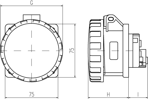 Розетка панельная IP67 16A 2P+E 230В DKC