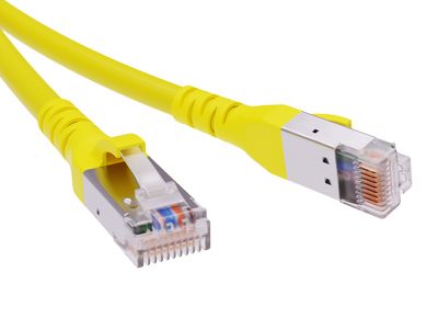 Патч-корд экранированный  CAT6A S/FTP 4х2, LSZH, желтый, 1.5м DKC