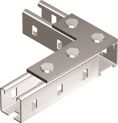 Пластина соединительная L-обр., длина 90х140 мм, 4отв., горячеоцинкованная DKC