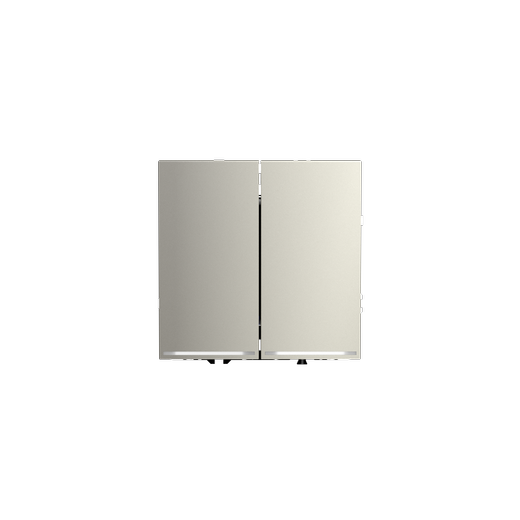 Проходной переключатель встраиваемый Voltum S70 двухклавишный с подсветкой 10А, (шелк)