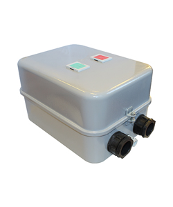 Пускатель электромагнитный ПМ12-040120 У2 В, 220В/50Гц, 1з, 40А, нереверсивный, без реле, в корпусе IP54, с кнопками ПУСК и СТОП Электротехник