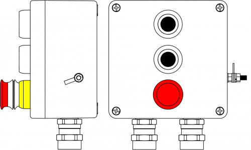 Взрывозащищ. пост упр. из полиэстера CPE-P-05-(2xP1B(11)-1xP3E(11))-2x6018AASBKGM2SB(C)1Ex d e IIC T6 Gb / Ex tb IIIC T80°C Db IP66 DKC