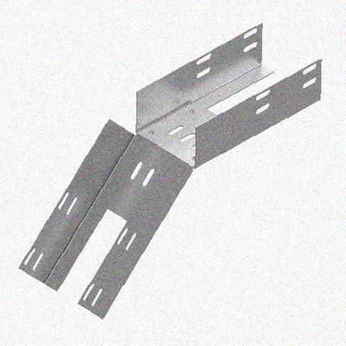 Лоток перфорированный КС 400х65-45 У3 для поворота трассы вниз на 45, окрашенный, S1,5