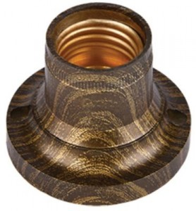 Патрон накладной прямой E27 Черненая бронза Ecola