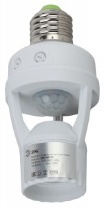 Датчик движения ИК MD 015 в патрон E27, 60W, 6м, 360гр, 10сек-5мин. IP20 ЭРА 