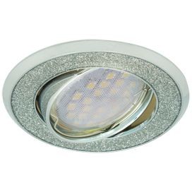 Светильник светодиодный литой поворот.DL39 MR16 GU5.3 Ккруг под стекл.серебряный блеск/хром Ecola
