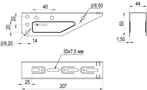 Консоль ВМ осн.150 мм, цинк-ламельная DKC