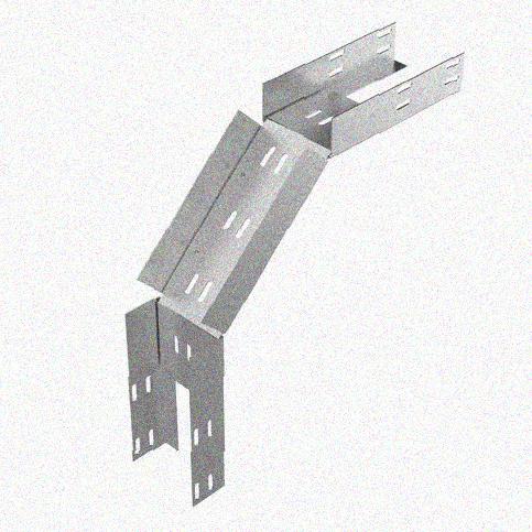 Лоток перфорированный КС 200х150-90 УХЛ1 для поворота трассы вниз на 90, оцинкованный лист S1,0