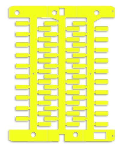 Маркировка для провода, жесткая, для трубочек. 4х12мм. Желтая DKC