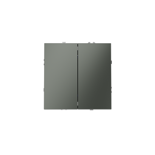 Выключатель с самовозвратом встраиваемый Voltum S70 двухклавишный 10А, (титан)