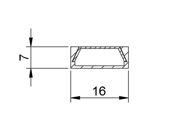 Donel Накладной алюминиевый анодированный профиль, 16х7х2000. В комплекте матовый экран, 2 торцевые заглушки,Серия:DN8ALE