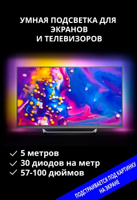 Динамическая подсветка экрана Ambilight 5V 30диодов/м 3м Giant4