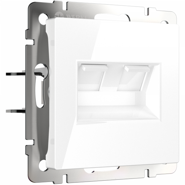 Встраиваемые механизмы розетка СУ 2-м Ethernet RJ-45 . Белый IP20 Werkel