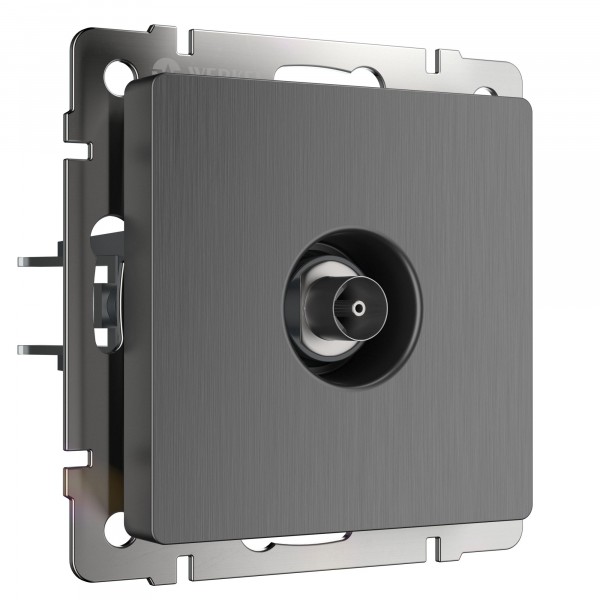 Встраиваемые механизмы Розетка СУ TV оконечная . графит рифленый IP20 Werkel