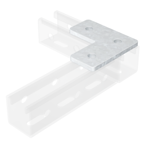 Пластина соединительная L-обр., длина 90х90 мм, 3отв., нержавеющая сталь AISI 304 DKC