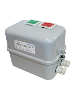 Пускатель электромагнитный ПМ12-025160 У3 В, 220В/50Гц, 1з, 25А, нереверсивный, без реле, в корпусе IP40, с кнопками ПУСК и СТОП Электротехник