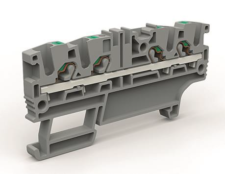 Проходная клемма 4 точки подключения на 2,5 кв.мм DKC