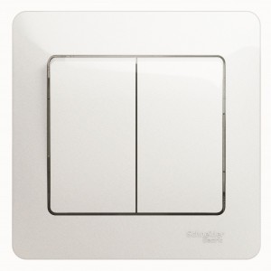 GLOSSA  Выключатель СУ 2 кл. в сборе 10А перламутр IP20 Schneider Electric