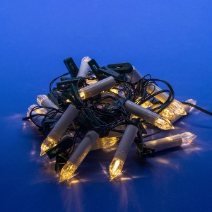 Гирлянда-нить Свечки 30LED тепл.бел. 6м, провод зеленый, IP20 Uniel