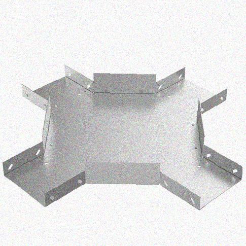 Лоток крестообразный замковый глухой КМЗГ 200х50 УТ1,5, оцинкованный лист, S1,0