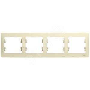 GLOSSA  Рамка горизонтальная 4-м . бежевый IP20 Schneider Electric
