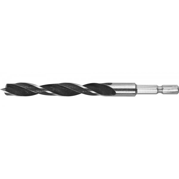 D 12x140/85мм, спиральное сверло по дереву, М-образная заточка, шестигранный хвостовик ЗУБР