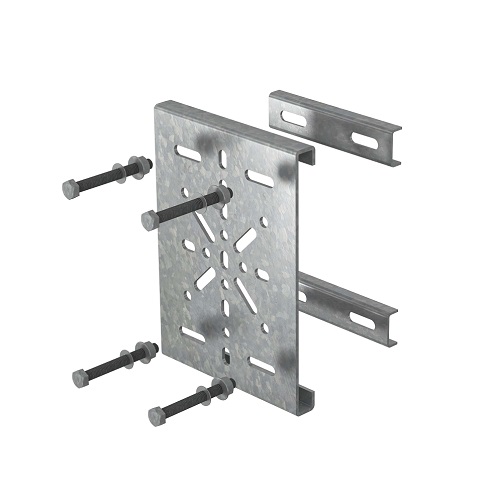 Крепление монтажной пластины к опорам ограждений, толщ. 3,0 мм, Сендзимир цинк Ostec