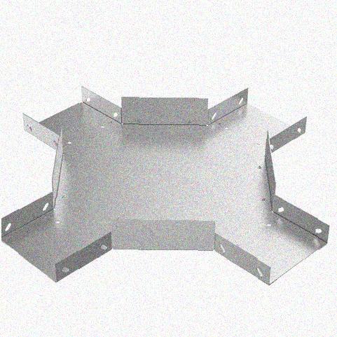 Лоток крестообразный замковый глухой КМЗГ 400х100 УТ1,5, оцинкованный лист, S1,0