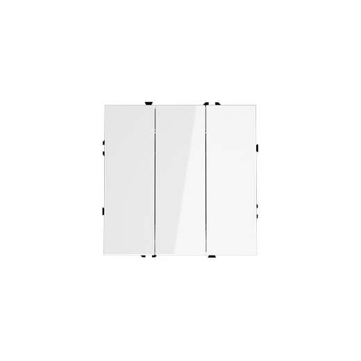 Выключатель встраиваемый Voltum S70 трехклавишный 10А, (белый глянцевый)