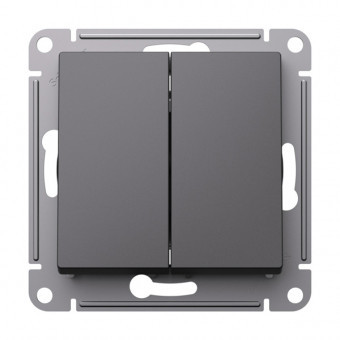 ATLASDESIGN 2-клавишный переключатель, перекрестный, 2 x сх. 7, 10АХ, механизм, базальт Systeme Electric
