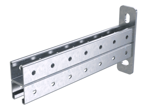 Консоль двойная, 41х41мм, L450мм, нержавеющая сталь AISI 304 DKC