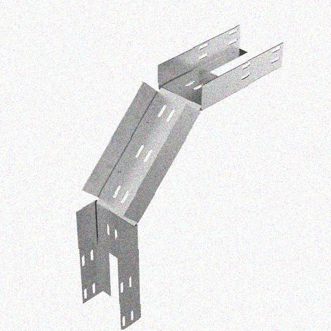 Лоток перфорированный КС 250х100-90 УХЛ1 для поворота трассы вниз на 90, оцинкованный лист S1,5