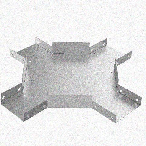 Лоток крестообразный замковый глухой КМЗГ 300х80 УТ1,5, оцинкованный лист, S1,0