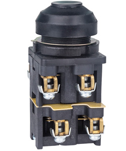 Выключатель кнопочный КЕ-082 У2 исп.8, черный, 1з+2р, цилиндр, IP54, 10А ,660В Электротехник