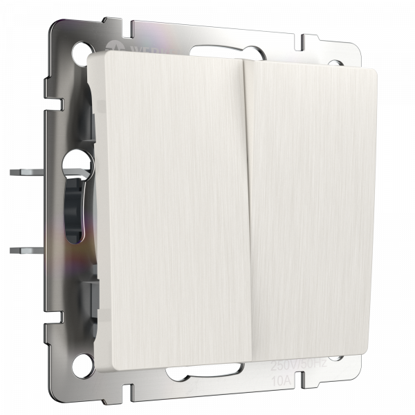 Встраиваемые механизмы Выключатель СУ 2-кл. 10А перламутр рифленый IP20 Werkel