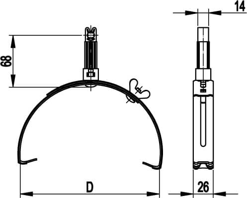 Коньковый регулируемый зажим с пластиковым держателем, медь DKC