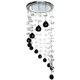 СНЯТ Светильник GX53 H4 5354Круг "Хрустальная нить" Прозр. и Черн./Хром Ecola