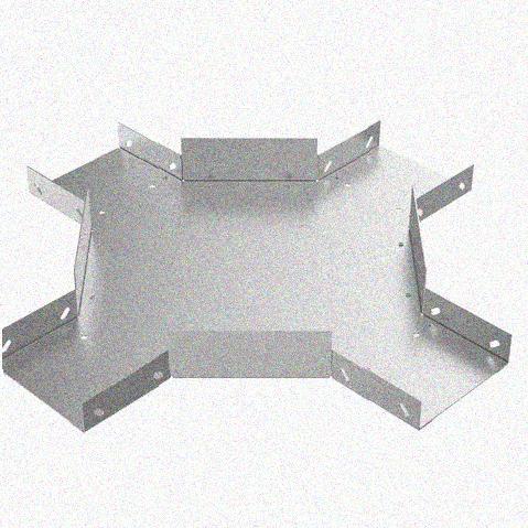 Лоток крестообразный замковый глухой КМЗГ 100х80 УХЛ1, оцинкованный лист, S1,0