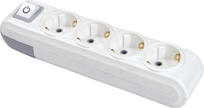 Колодка 4 гнезда с выключателем с з/к (Оптимум) (80) Альфа