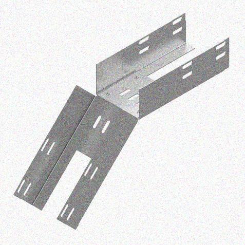 Лоток перфорированный КС 50х50-45 УХЛ1 для поворота трассы вниз на 45, горячее цинкование, S1,5