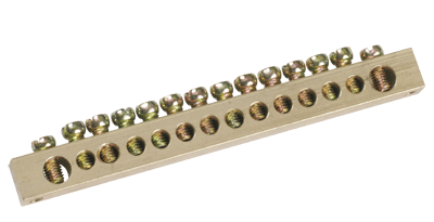 Шина PEN "земля-ноль" 8х12мм 4/2 (4группы/крепеж по краям) IEK