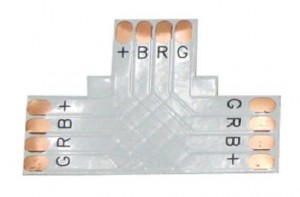Соед плата T для зажим разъема 4-х конт SMD5050 (уп.5шт) Ecola