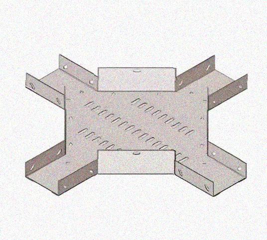 Лоток крестообразный перфорированный КМ 100х65 УТ1,5, оцинкованный лист S0,8
