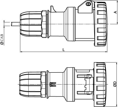 Розетка кабельная с безвинтовыми клеммами IP67 16A 3P+E+N 400В DKC