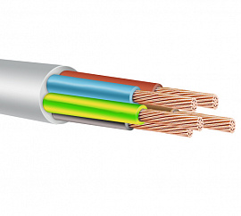 Провод ПВС 5х2,5 белый 